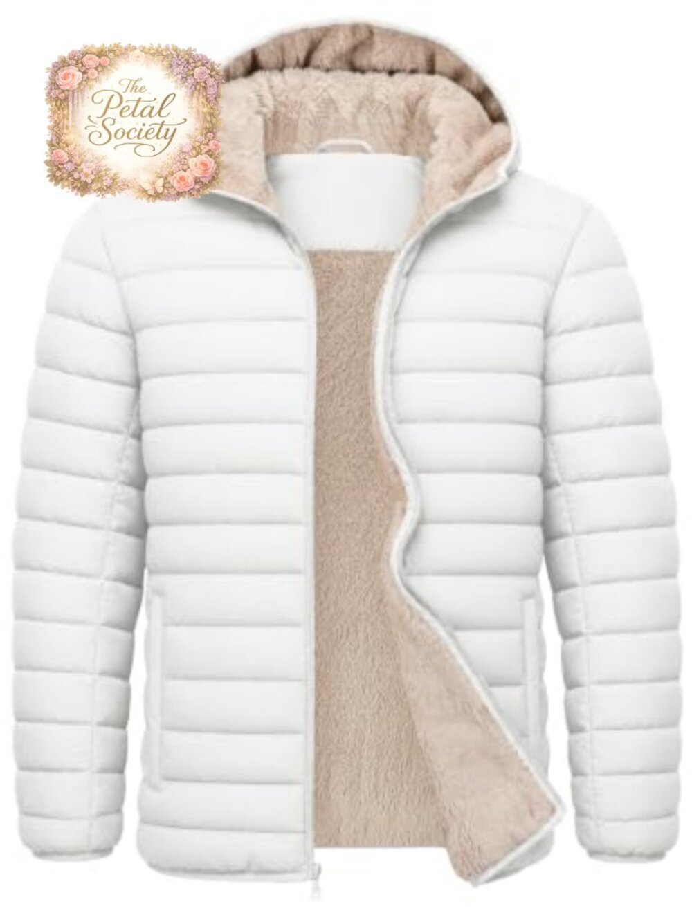 Men's Puffer Jacket Hooded Sherpa Fleece Lined Winter Coat